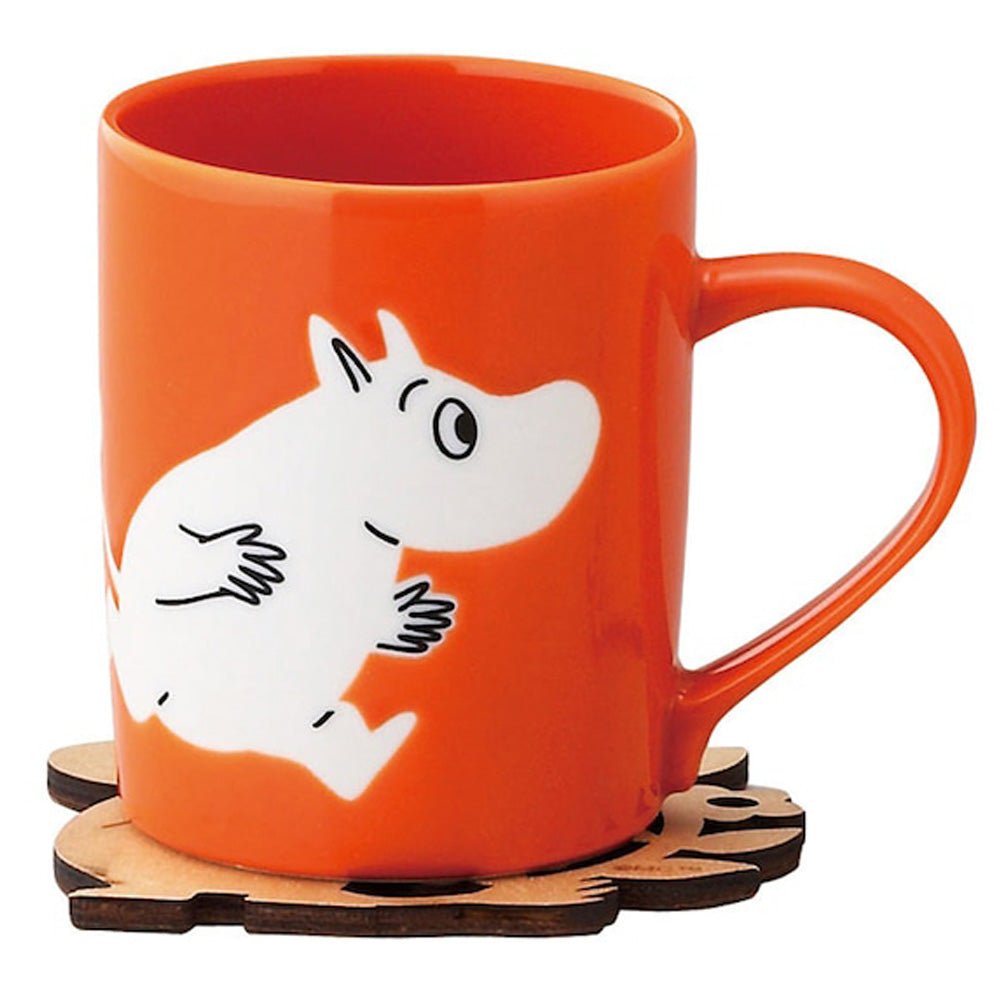 MOOMIN ムーミン (生誕 80周年 ) - 木製コースター付マグ / ムーミン / オレンジ / マグカップ - PGS